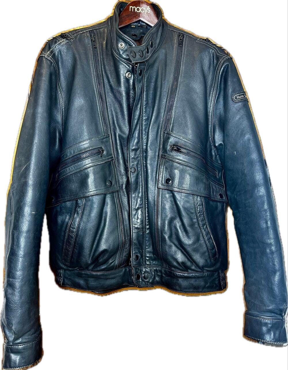 Hein Gericke/First Gear Men's Black Full Zip Leather jacket w/liner - Sz L/48